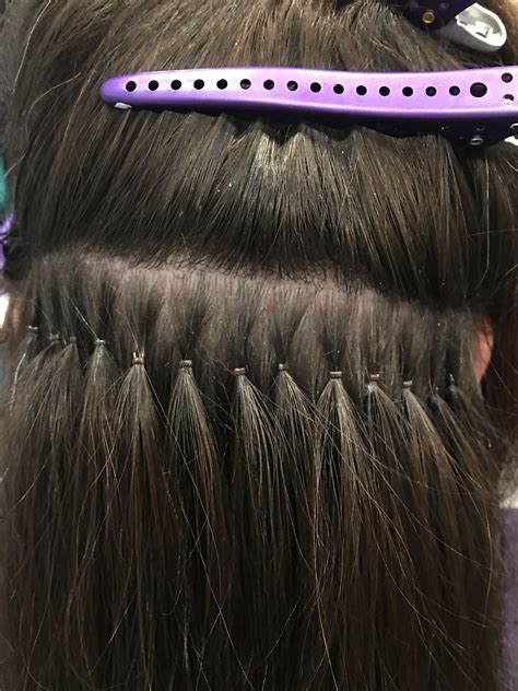 micro bead hair extensions on short hair