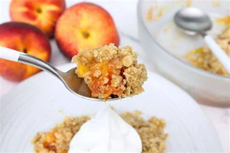 microwave peach crisp