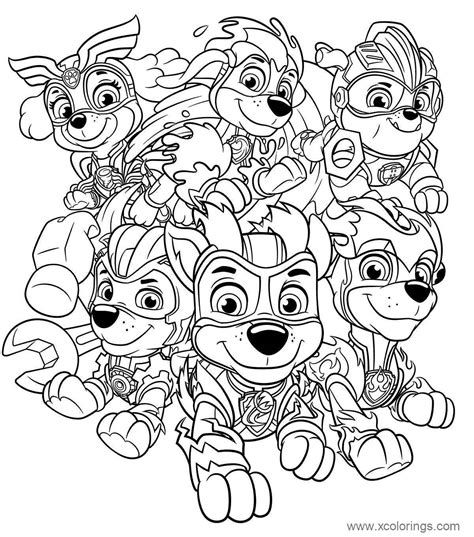 mighty pups coloring pages