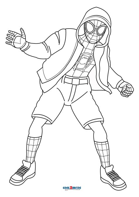 miles morales spiderman coloring pages