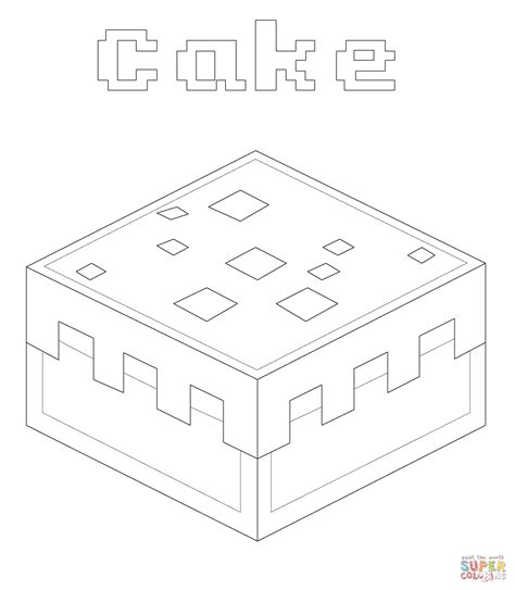 minecraft cake coloring page