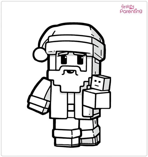 minecraft christmas coloring pages