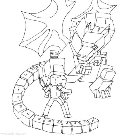 minecraft coloring pages ender dragon