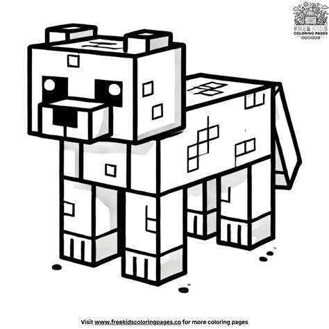 minecraft coloring pages wolf