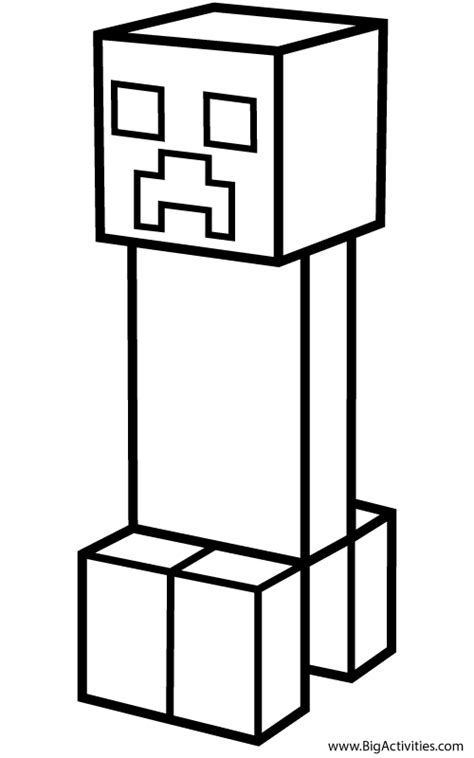 minecraft creeper coloring pages