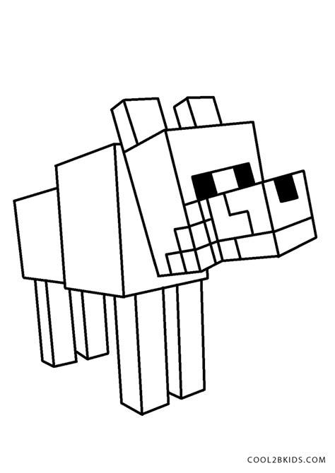 minecraft dog coloring pages