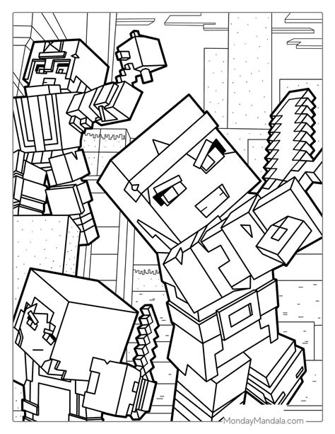 minecraft dungeons coloring pages