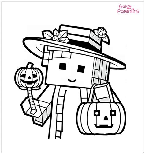 minecraft halloween coloring pages