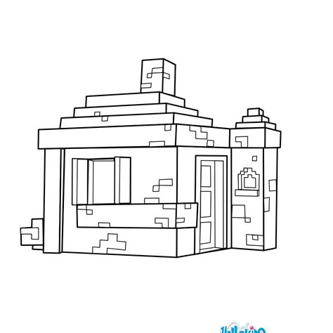 minecraft house coloring pages