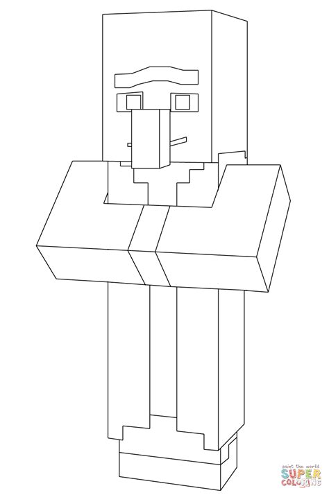 minecraft villager coloring pages