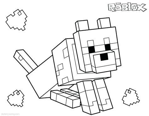 minecraft wolf coloring pages