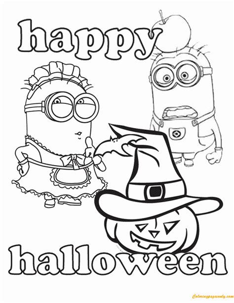 minion halloween coloring pages