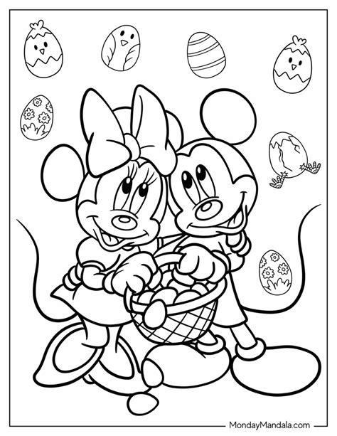 minnie mouse easter coloring pages