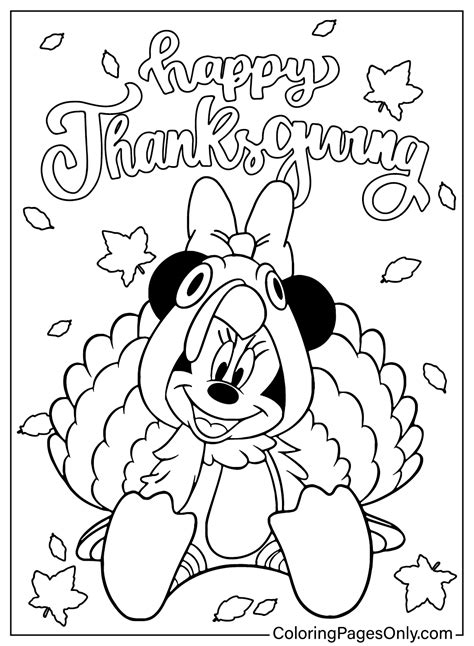 minnie mouse thanksgiving coloring pages