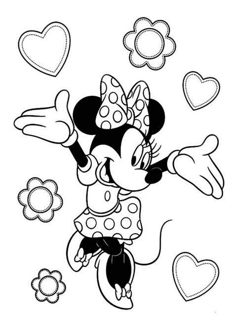 minnie mouse valentine coloring pages