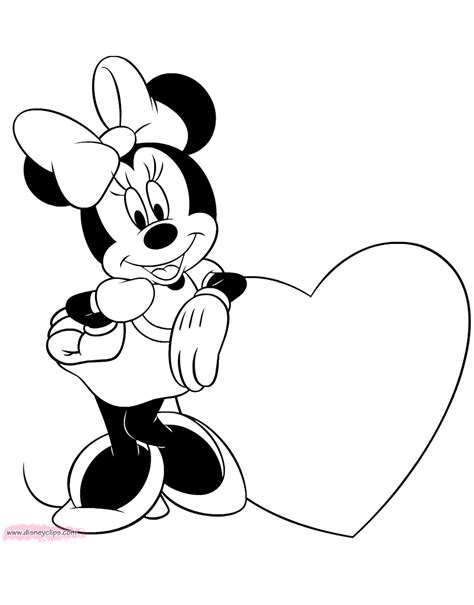 minnie mouse valentines day coloring pages