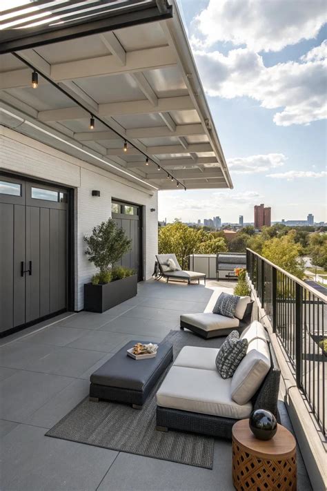 modern garage with roof deck