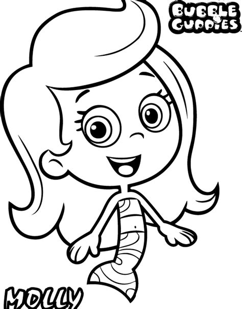 molly bubble guppies coloring pages