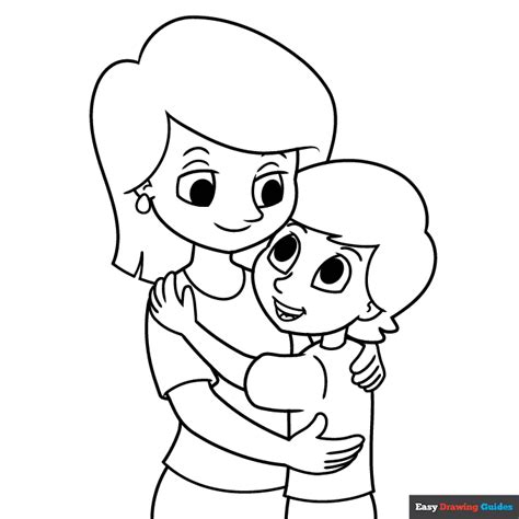 mom and son coloring pages