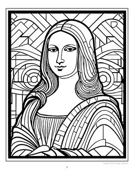 mona lisa coloring page