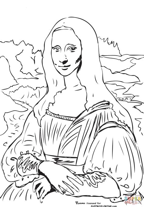 mona lisa coloring pages