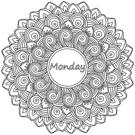monday mandala coloring pages