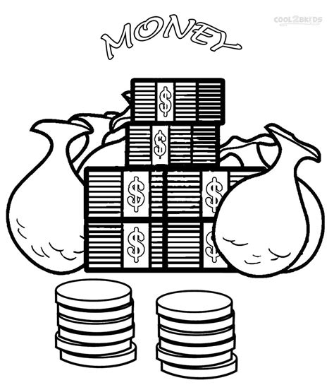 money coloring pages pdf