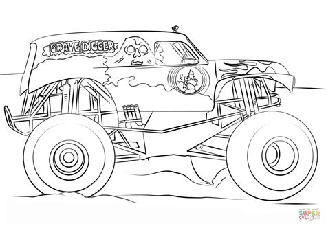 monster truck coloring pages grave digger