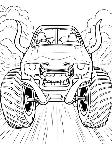 monster truck colouring pages
