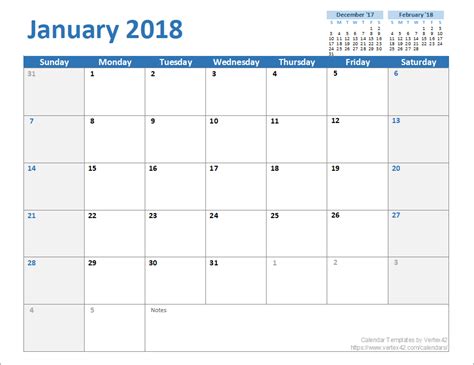 Monthly Calendar Template For Excel