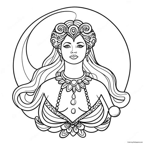 moon goddess coloring pages