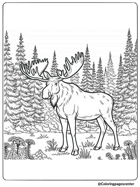 moose colouring page