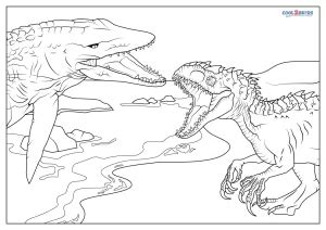 mosasaurus indominus rex jurassic world coloring pages