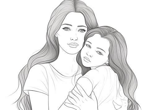 mother and daughter coloring pages