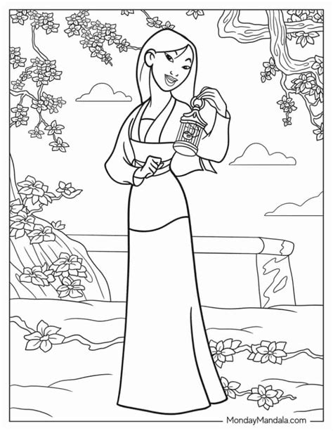 mulan coloring page