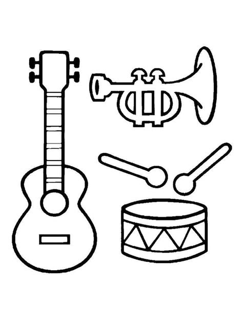 musical instruments coloring pages