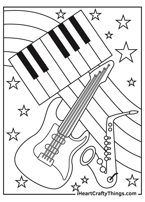 musical instruments coloring pages pdf