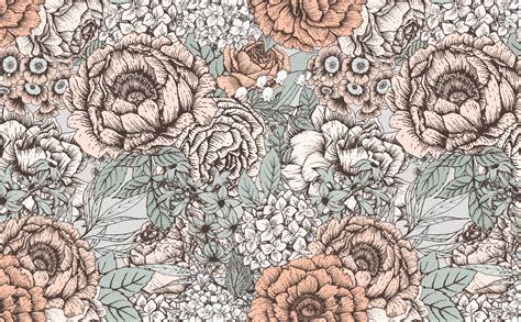 muted floral wallpaper