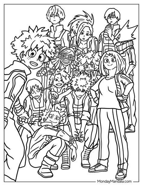 my hero academia coloring pages