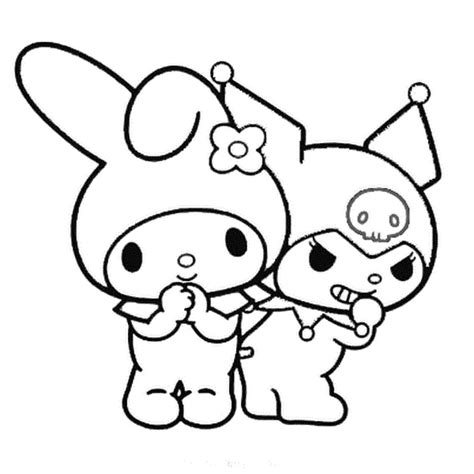 my melody and kuromi coloring pages