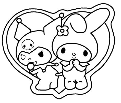 my melody and kuromi coloring pages