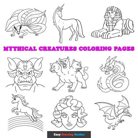 mythical creatures colouring book