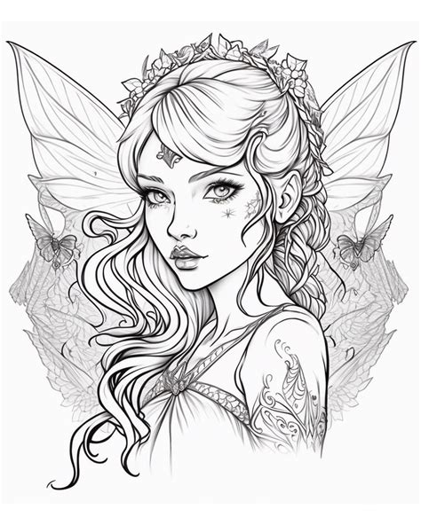 mythical fairy coloring pages for adults