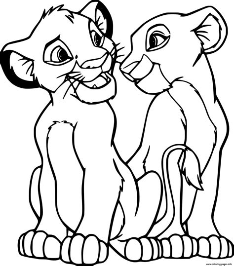 nala and simba coloring pages