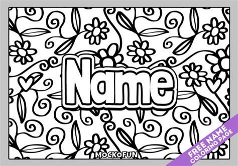 name coloring pages