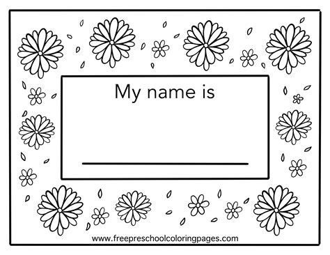 name tag coloring pages