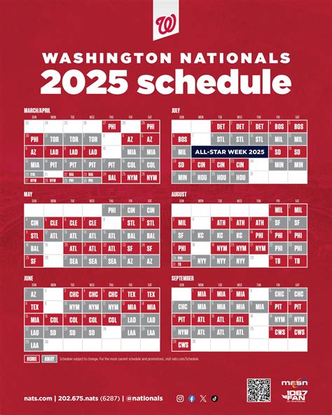 Nationals Schedule Printable