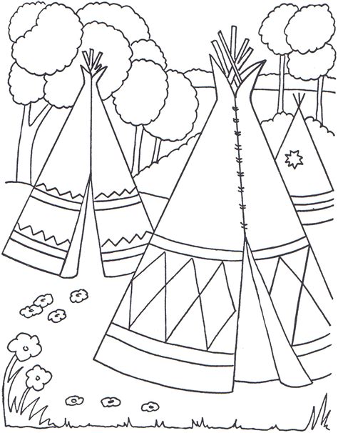 native american coloring pages for kindergarten