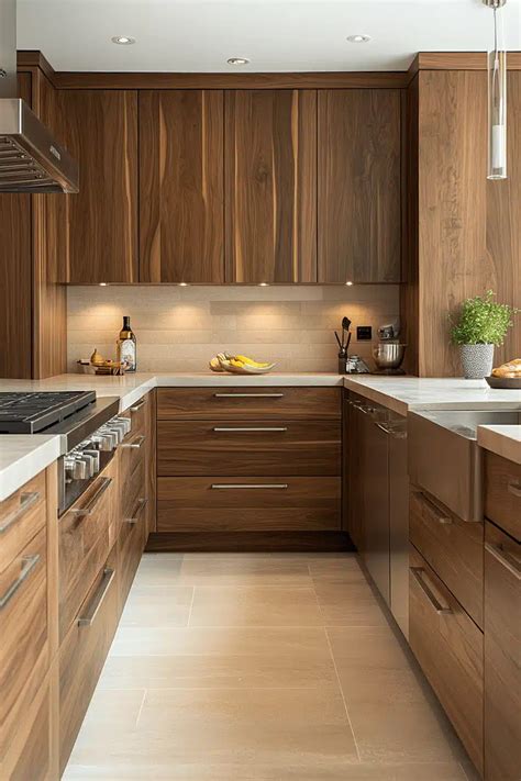natural walnut cabinets
