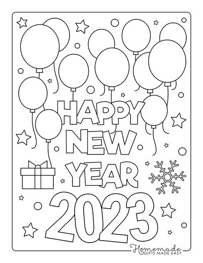 new year's eve coloring pages 2023